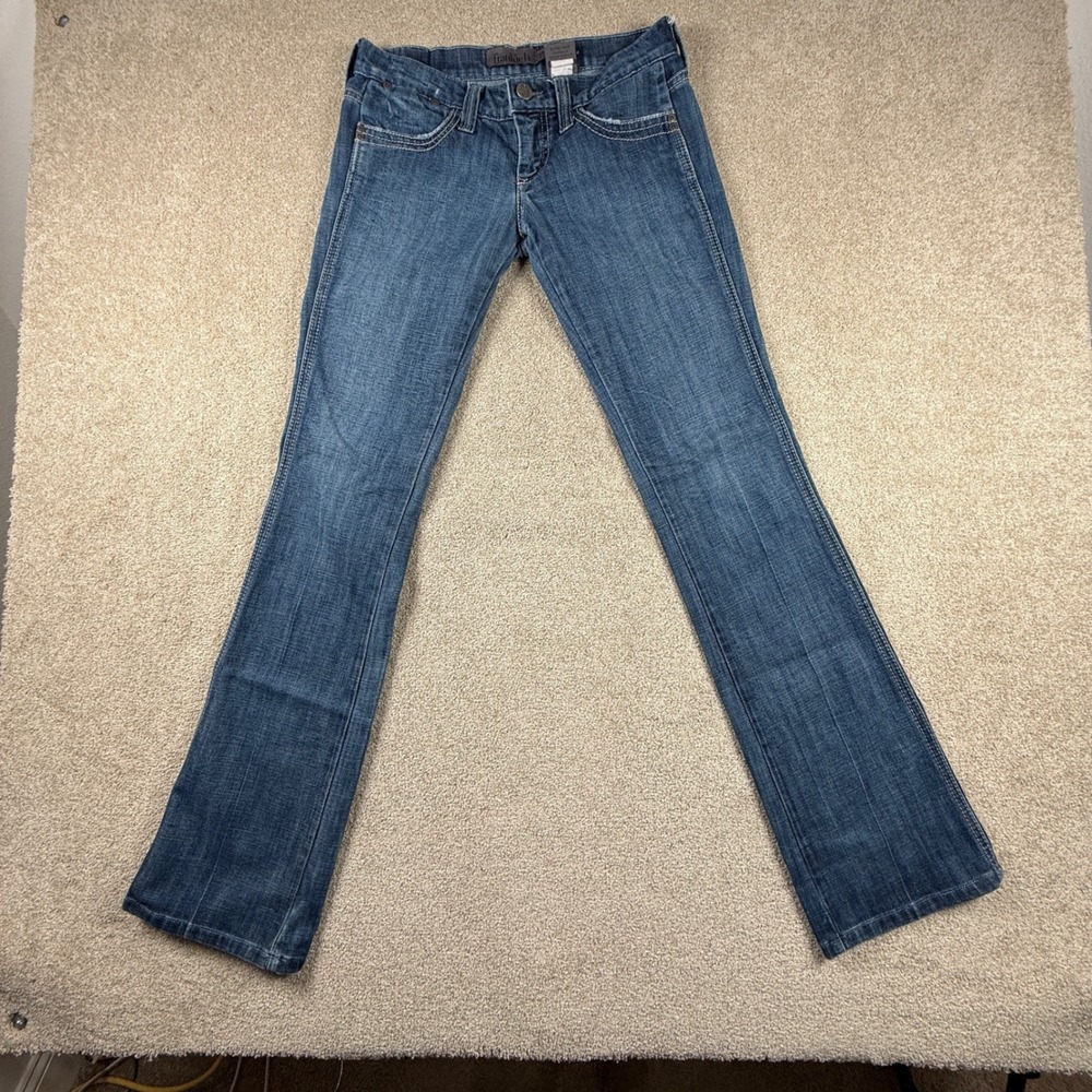 Frankie B. Womens Studded Back Pocket Low Rise Bootcut Jeans Blue Size 27